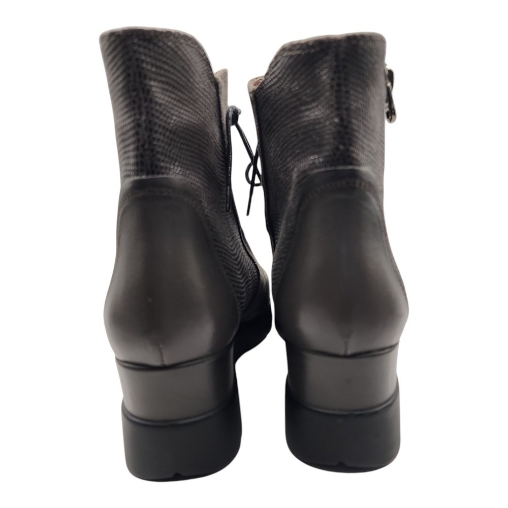 European Comfort Leather Booties Hispanitas Spain Lace Up Ankle Boots 38 (7.5-8) - Picture 7 of 14